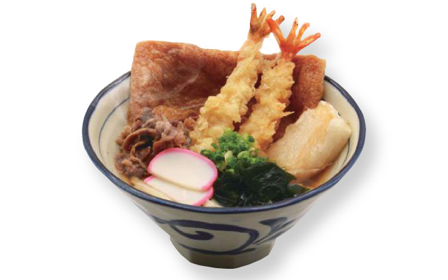 Special Udon(Shrimp Tempura. Kitsune. Agemochi. Beef)